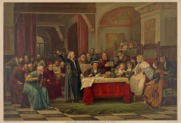 スペイン王立裁判所のクリストファーコロンブス、1884年